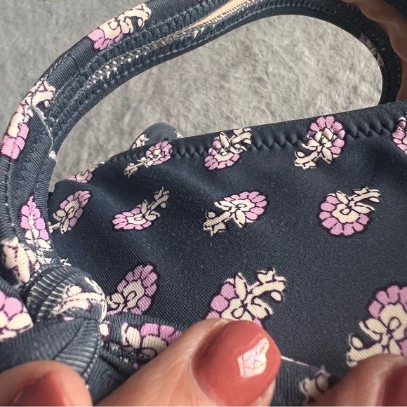 J. Crew Ring Halter Two-Piece Best Buds Floral Bikini Swimsuit Midnight S/M - Picture 10 of 15
